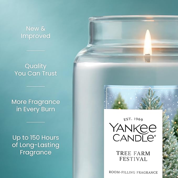 Yankee Candle Tree Farm Festival Scented Candle, 22oz Large Jar with up to 150 Hour Burn Time, Giftable, Holidays