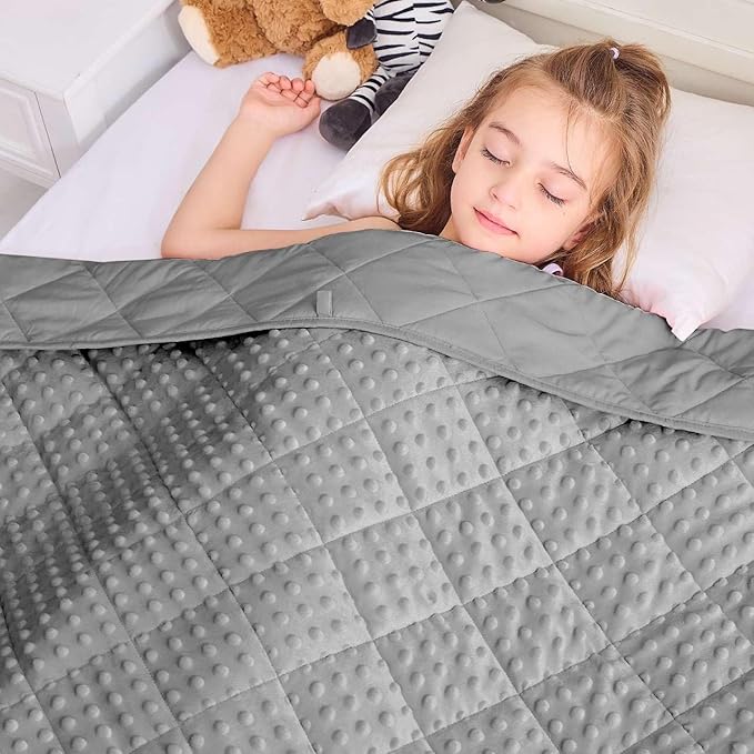 yescool Weighted Blanket 10 Pounds Grey Twin Size Cooling Weighted Throw Blanket, Minky Heavy Blankets Warm Weighted Comforter, Big Washable Thick Blankets Gift for 80-120lbs, 40 * 60in