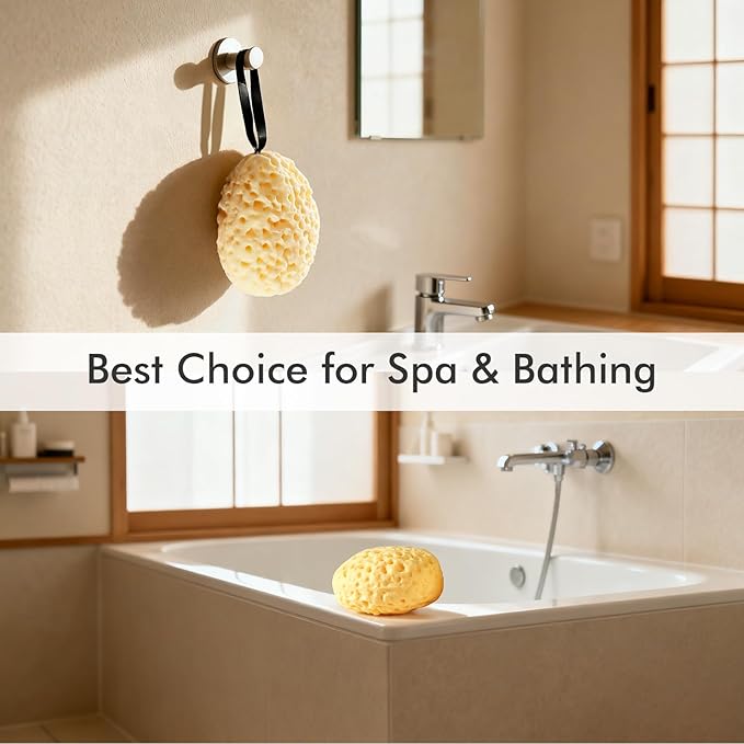 CHOSIN Shower Sponge for Body: 3D Honeycomb Exfoliating Bath Sponge for Sensitive Skin - Face & Body Scrubber for Travel Daily Use(1 Pack)