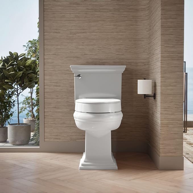 KOHLER 25875-0 Hyten 3" Height, Elevated Soft Close Elongated Toilet Seat, Contoured Seat with Grip-Tight Bumpers, Quick-Attach Hardware, No Slam Toilet Seat, White