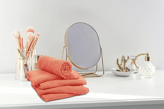 Softolle Salon Towels – Pack of 24 (16"x27") 100% Cotton Ring Spun (Not Bleach Proof) Ultra Soft, Highly Absorbent Hand Towels – Bulk for Spa, Gym & Salon (Coral)