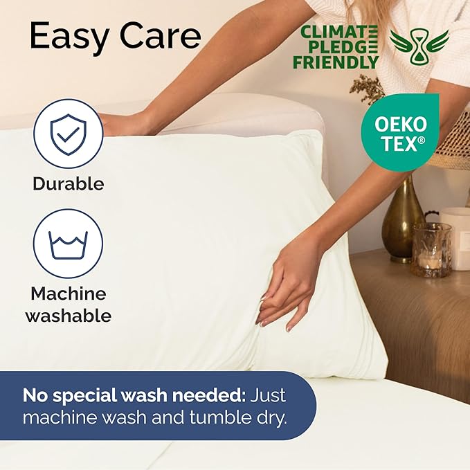 Queen Size 4 Piece Sheet Set - Extra Soft, Breathable & Cooling Sheets - Hotel Luxury Durable Bed Sheets for Women & Men - Deep Pockets, Easy-Fit & Wrinkle-Free Sheets - Ivory Oeko-Tex Bed Sheet Set