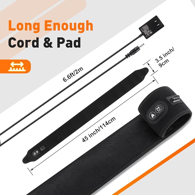 Arm Heating Pad, Extra Long Electric Heating Strap, Heated Wrap Around Wrist Brace, for Hand, Arm, Knee, Ankle, 4 Heat Levels & 3 Auto-Shutoff Timers, with 78" Long Power Cord
