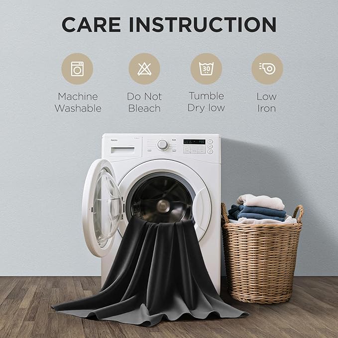 Joydeco Blackout Curtains 54 Inch Length 2 Panels Set, Thermal Insulated Long Curtains& Drapes 2 Burg, Room Darkening Grommet Drapes for Living Room Bedroom Window (W52 x L54 Inch, Dark Grey)