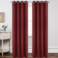 Joydeco Blackout Curtains 108 Inch Length 2 Panels Set, Thermal Insulated Long Curtains 2 Burg, Room Darkening Grommet Drapes for Living Room Bedroom Window (W52 x L108 Inch, Burgundy Red)