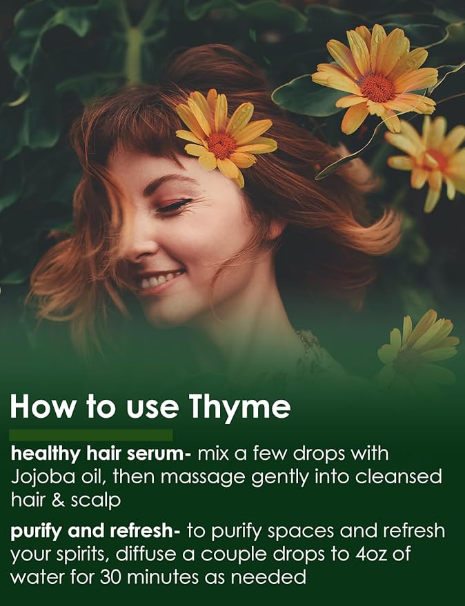 Thyme Essential Oil - 128 fl oz (1 Gallon) Plastic Bottle w/Cap - 100% Pure Essential Oil by GreenHealth