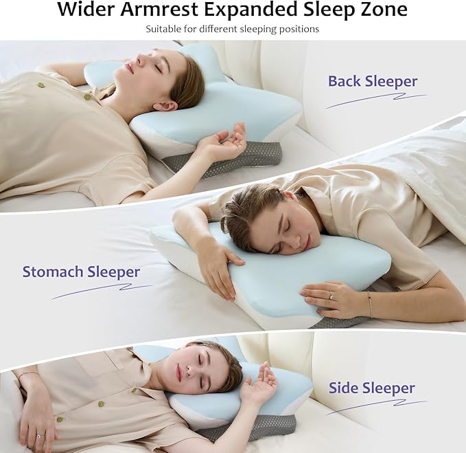 Cervical Pillow for Neck and Shoulder,Contour Memory Foam Pillows,Ergonomic Neck Support Pillow for Pain Relief, Side Back Stomach Sleepers with Pillowcase