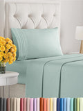 Twin XL Size 3 Piece Sheet Set - Extra Soft, Breathable & Cooling - Hotel Luxury Durable Bed Sheets for Women & Men - Deep Pockets, Easy-Fit & Wrinkle-Free - Light Teal Oeko-Tex