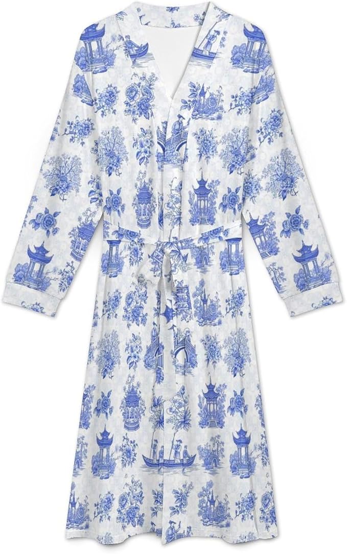 Soft Robes for Women Lightweight Kimono Bathrobe Full-Length Loungewear