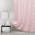Extra Long Shower Curtains 72 x 84 Inches Tufted Chevron Pink Shower Curtains Fabric for Bathroom Modern Shabby Chic Waterproof Cloth Shower Curtain