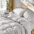 SONORO KATE 100% French Linen Duvet Cover, Soft Breathable for Hot Sleepers, Moisture Wicking & Durable Cover Set - Zipper Closure & 4 Corner Ties Duvet Covers 3 Piece (Grey,Cal King)