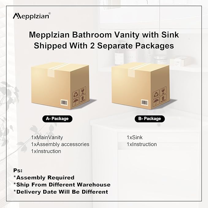 24"Corner Bathroom Vanity Sink Combo for Small Space,Freestanding Storage Cabinet with Sink,Soft-Close Function,Modern Wall Mount Sink Vanity (No Faucet)