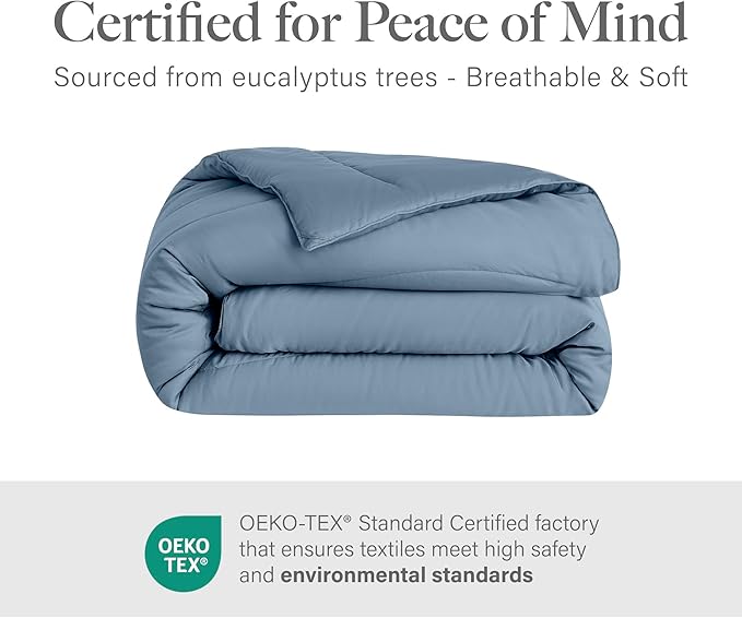 Modern Threads Tencel Lyocell Luxury Ultra Soft Down Alternative Comforter, Blue, King