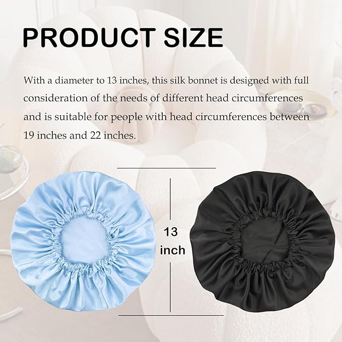 Satin Bonnet Double Layer Silk Bonnet for Sleeping Women Hair Care for Natural Curly