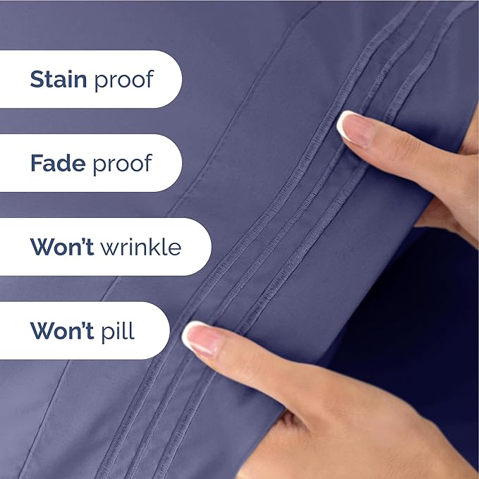 Twin XL Size 3 Piece Sheet Set - Extra Soft, Breathable & Cooling Sheets - Hotel Luxury Bed Sheets for Women & Men - Deep Pockets, Easy-Fit & Wrinkle-Free Sheets - Twilight Purple Oeko-Tex Bed Sheets