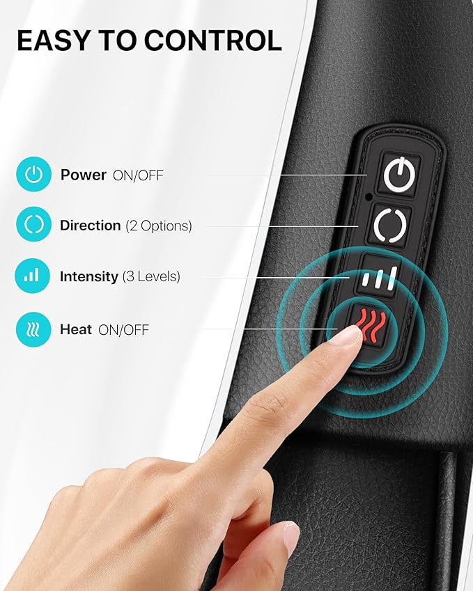 ALLJOY Neck Massager for Pain Relief Deep Tissue with Heat, 3D Kneading Shiatsu Neck and Back Massager for Shoulder Full Body Home Office Car Use, Christmas Gifts for Dad Men Mom Women