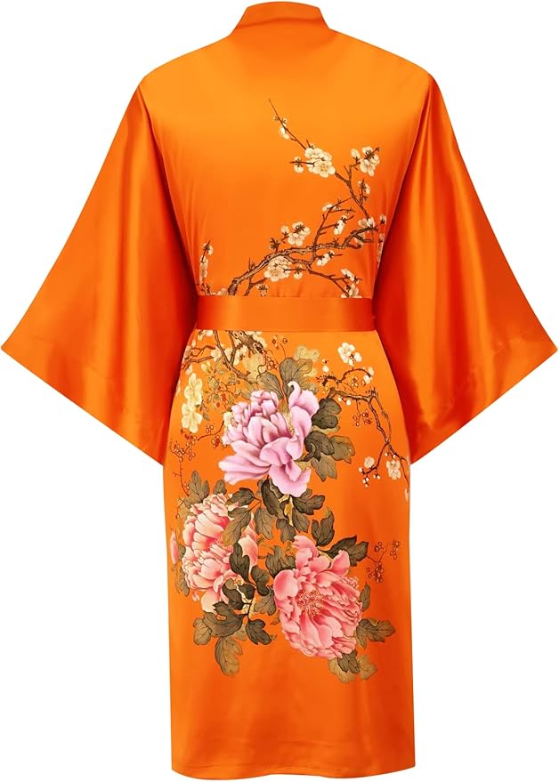 women's 100% silk kimono, short bathrobe pajamas, kimono pajamas