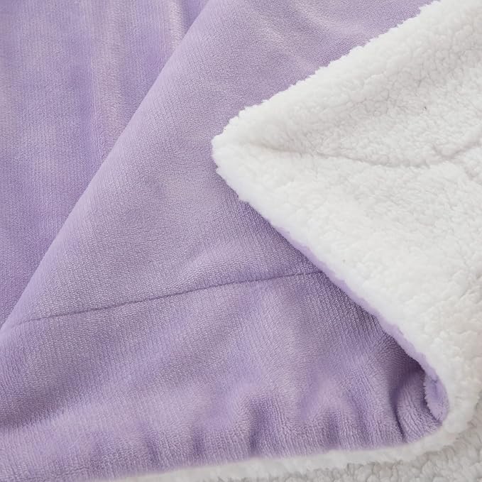 SOCHOW Sherpa Fleece Throw Blanket, Double-Sided Super Soft Luxurious Plush Blanket Twin Size 60 inchx80 inch Size, Lilac