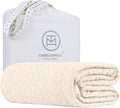 Threadmill Luxury Cotton Blankets for Queen Size Bed | All-Season 100% Cotton Queen Size Blanket |Criss Cross Jacquard Cozy Lightweight, Soft Breathable Coverlet fits Full Size Bed 90x92|Vanilla Cream