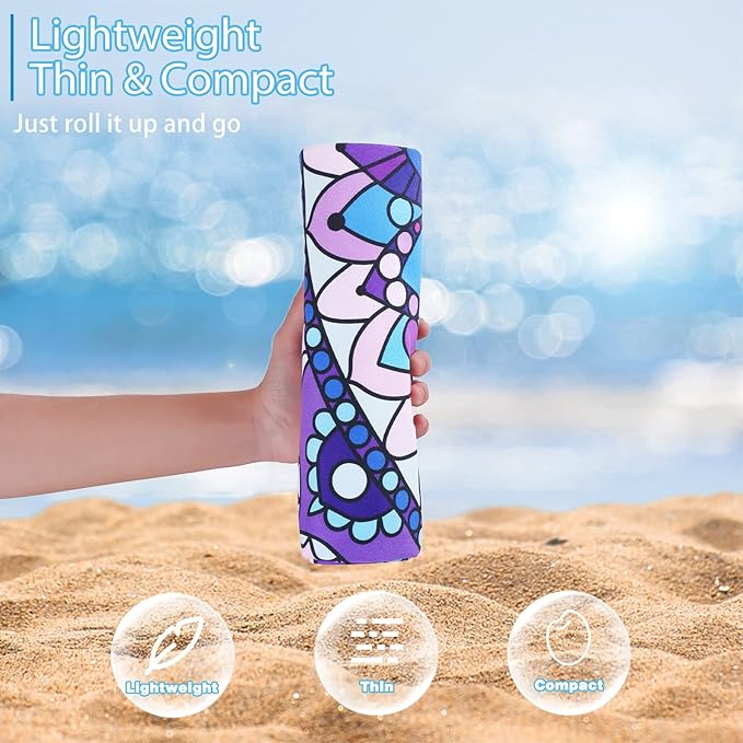 4 Pack Microfiber Thin Beach Towel Lightweight 71x32 Oversized Extra Large Sand Free Towels Quick Dry for Travel Pool Yoga Gym Sports Beach Accessories Vacation Essential Gift