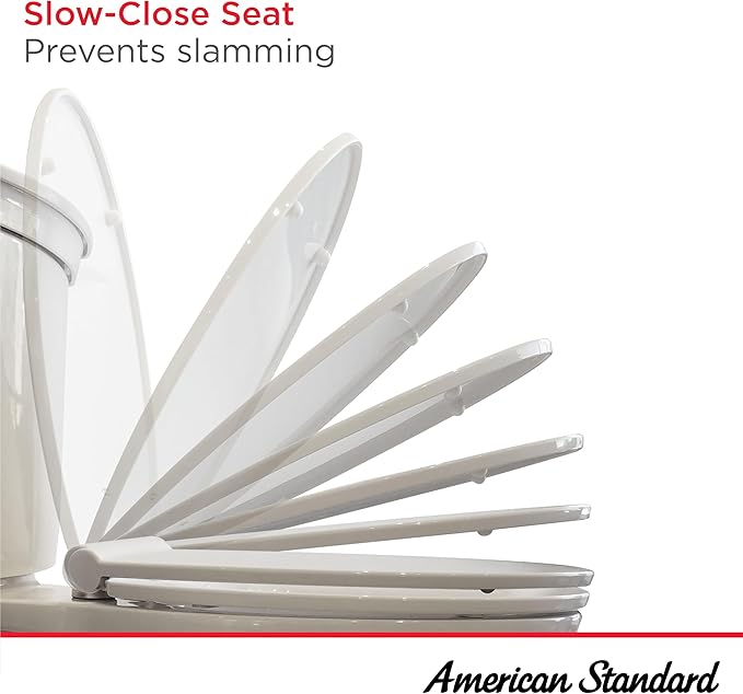American Standard 5503A00B.020 Slow Elongated Closed Front Toilet Seat, White
