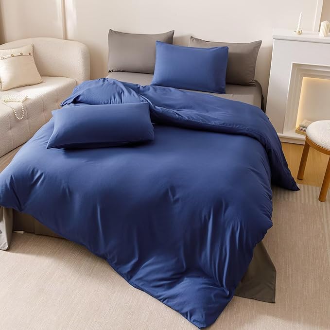 Cottonight Royal Blue Twin Bright Blue Bedding Set 3 Pieces Modern Comforter Fluffy Soft Bedding Set Kids Teens Twin Comforter with 2 Pillowcases