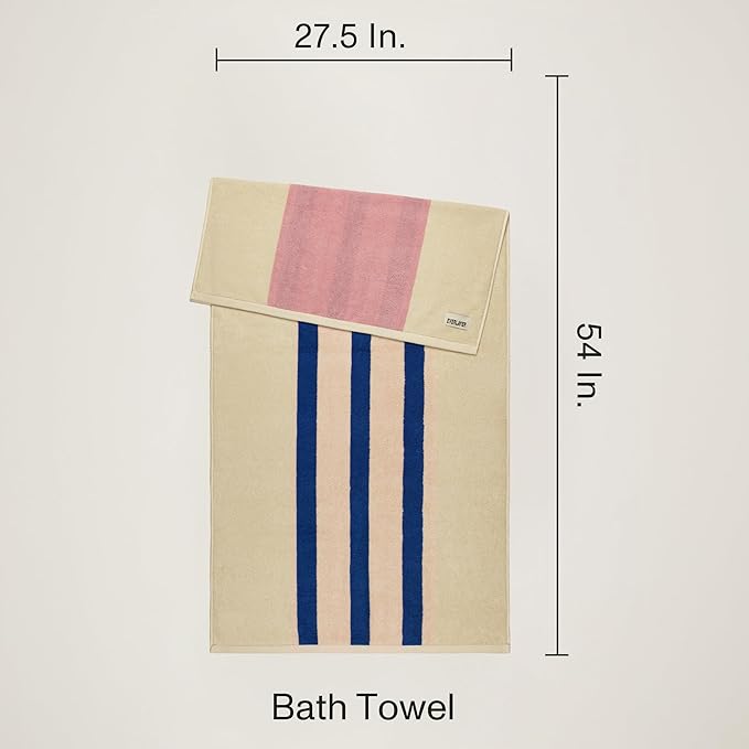 Towels - Ultra Soft, Thick and Plush, Reversible - 2 PC Luxury Bath Towels (27.5"x 54"), 550 GSM,100% Combed Cotton, Made in Portugal, Perfect for Home and Bathroom, Calamine Sky-Janus