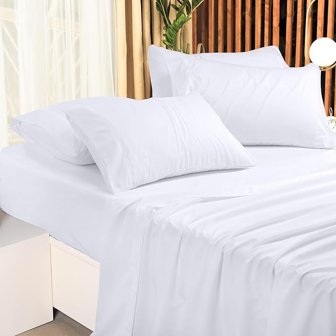 Utopia Bedding King Bed Sheets Set - Pack of 2 Sheet Sets - Perfect for Spa, Hotel, & Guest Bedroom - Brushed Microfiber - Shrinkage and Fade Resistant - Easy Care (White)