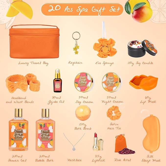 Christmas Gifts for Women Gift - Luxury 20-Piece Bath Gift Set for Mom, Bath & Body Gift Sets Spa Gift Baskets for Women | Mother's Day Gift for Mom, Valentine's, Birthday, Gift Sets for All Occasions