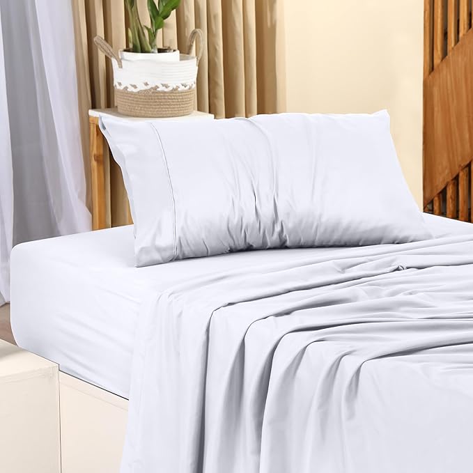 Utopia Bedding Twin Sheet Set 4 Piece Bed Sheets for Twin Size Bed, Hotel Luxury, Extra Soft, Cooling Bed Sheets - Wrinkle, and Fade Resistant (White)