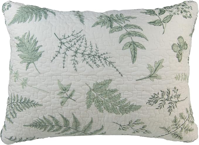 Donna Sharp King Bedding Set - 3 Piece - Botanical Quilt Set with Quilt and Two Pillow Shams - Cotton - Machine Washable