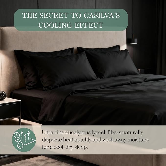 Eucalyptus Sheets - Infused with Silver for Anti-Odor, Softer Than Silk Fibers, More Cooling Than Cotton - Perfect for Hot Sleepers & Sensitive Skin - 100% Tencel Lyocell - King Sheet Set