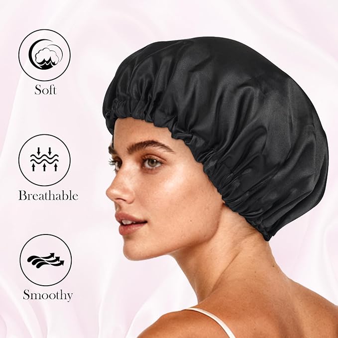 Satin Bonnet Double Layer Silk Bonnet for Sleeping Women Hair Care for Natural Curly