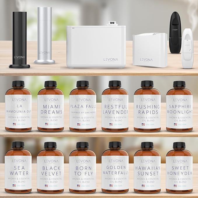 Levona Scent Essential Oil - Fresh Aroma for Home, Office, Hotel & Spa, Perfect in Humidifiers and Diffusers, Luxury Fragrance, with Bergamot, Pine, Rose, Earthy Notes - 700ml/ 23 fl oz, Miami Dreams