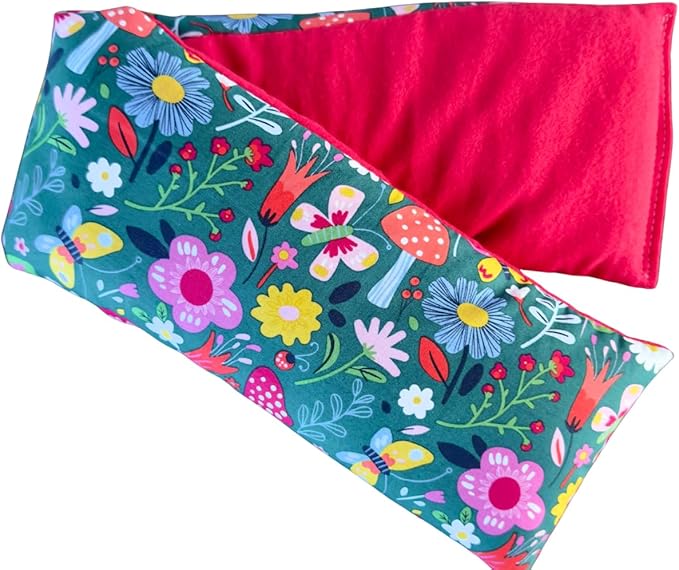 Microwave Heating Pad for Neck & Shoulders, Heated Wrap, Hot & Cold Pack, Flax Seed, Scented Unscented, Reusable Heat Therapy, Microwavable Bean Bag, 5" x 23" (Mushroom, No Added Herbs)