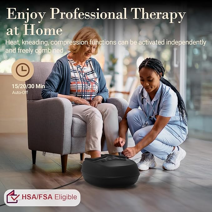 Foot Massager with Heat, Shiatsu Feet Massager with Remote, Adjustable Kneading Compression Foot Massage Machine for Plantar Fasciitis Neuropathy Pain, Fits Up to 13"