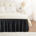 RIMELA Black Bed Skirt King Size 18 Inch Drop, Elastic Bed Skirting for Bed Base and Frame, Bedding Dust Ruffle Easy to Install, Lightweight Wrap Around Adjustable Bedskirt