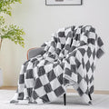 Uttermara Weighted Blanket Queen Size(15lbs, 60" x 80", Plaid Grey), Double Side Premium Soft Flannel Fleece Weighted Throw Blanket, Reversible Checkerboard Print Heavy Blanket for Adults Couch Bed