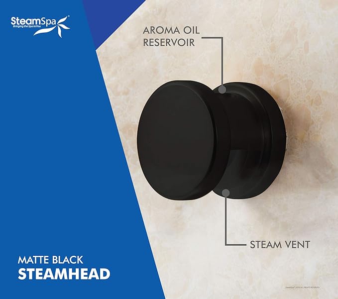 STEAMSPA 10.5kW Steam Sauna Generator Sentry Series 240V Steam Generator with Touch Screen, Steamhead, Built-in Steam Shower Auto Drain, ACU Quickstart Steam Bath Generator (Black)