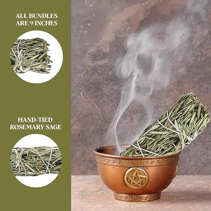 Soul Sticks 1 Pack 9 Inch Rosemary Sage Smudge Stick with Starter Guide | House Blessing | Sage for Cleansing House | Smudge Stick for Negative Energy