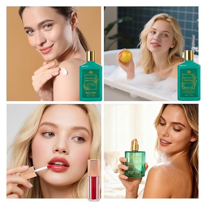 35 Pcs Christmas Gifts for Women, Eucalyptus Bath & Body Gift Basket, Self-Care Relaxation Set, Face Skin Care Kit, Home Spa Gift, Bath Bomb, Face Oil, Birthday, Valentines, Mother's Day, Anniversary