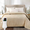 Heated Blanket Electric Blanket Twin Size, Faux Fur Heat Blanket, Super Soft Cozy Heating Blanket with 9 Heating Levels & 1-9 Hours Auto Off, Fast Heating & Overheat Protection, 62" x 84", Beige