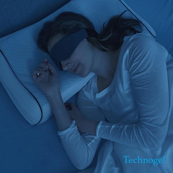 Technogel Deluxe Cooling Gel Pillow - Patented Cooling Technology, Odorless Memory Foam – Breatable Ergonomic Support for Stomach Sleepers with Washable Cover, 3.5" (Thin)