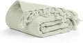 Salt Earth 100% Cotton Muslin Throw Blanket, Gauze Blanket 50"X60" Throw with Tassel 4 Layered for Couch, Bed, Living Room, Home, Lightweight & All Season Blankets & Throws, Skin Friendly (Sea Foam)