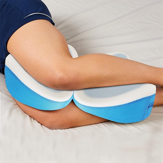 Contour Legacy Cool Leg & Knee Foam Support Pillow for Side Sleepers Soothing Relief for Back, HIPS, Knees, Joints, Nerves & Muscles