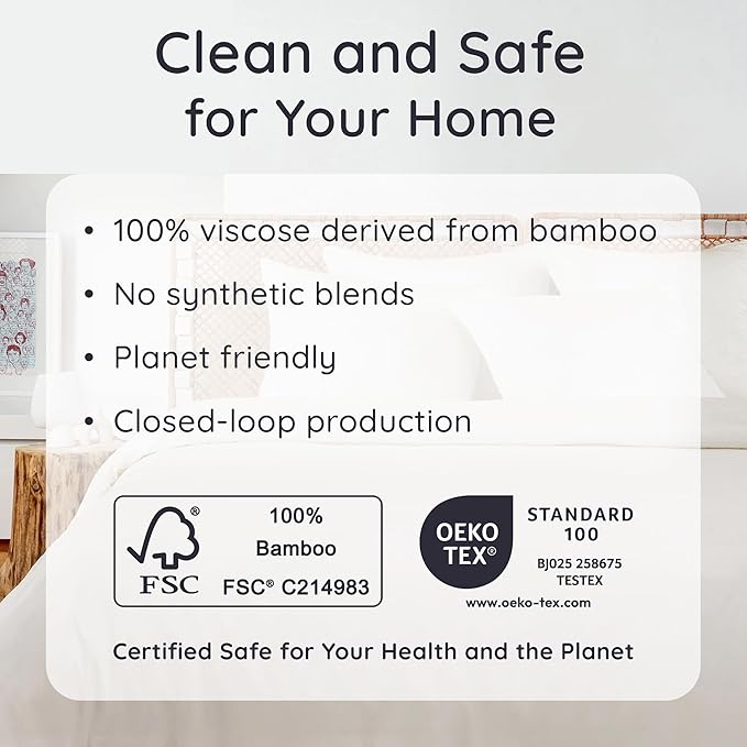 Bambaw 100% Viscose Derived from Bamboo Full Fitted Sheet Size, 15’’ Deep Pocket Full Fitted Sheets Only, Cooling Fitted Sheet with Corner Straps, Breathable Full Size Bed Fitted Sheet Only (Ivory)
