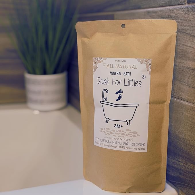 Soak for Littles: Mineral Bath Soak, 100% Organic Natural Earth Minerals, Better Than Oatmeal Bath Baby, Epsom, Oatmeal, or Kids Salts Baths, Soak Your Little One in A Natural Hot Spring