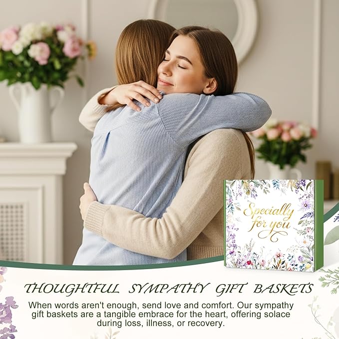 Get Well Soon Gifts for Women, Self Care Gift Baskets, Christmas Birthday Gifts for Women Spa Care Package, Thinking of You Sympathy Gift Box for Mom, Her, Friend, Sister, Wife (Ivory)