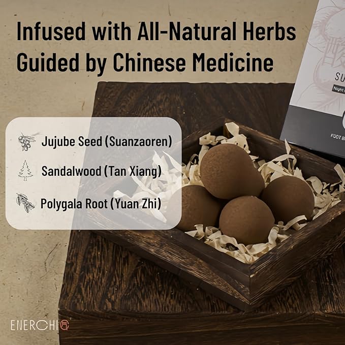 Deep Relaxation Herbal Foot Soak, Soothes Tired Feet, Stress Relief, Natural Jujube Seeds & Sandalwood, Soothing Foot Spa Soak, Night Calming Herbal Foot Bath for Home Wellness Routine