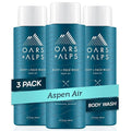 Oars + Alps Mens Moisturizing Body and Face Wash, Skin Care Infused with Vitamin E and Antioxidants, Sulfate Free, Aspen Air, 3 Pack
